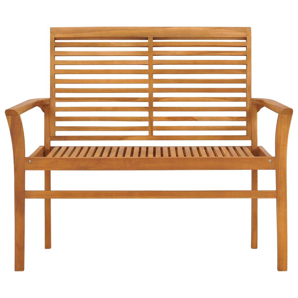 vidaXL Outdoor Patio Bench Garden Bench with Cushion for Porch Solid Wood Teak
