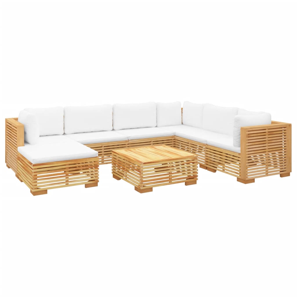 vidaXL 8 Piece Patio Lounge Set with Cushions Solid Wood Teak