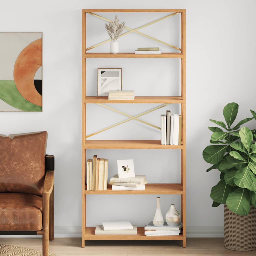 vidaXL Shelf Bathroom Storage Bookshelf Rack Shelving Unit Solid Wood Oak