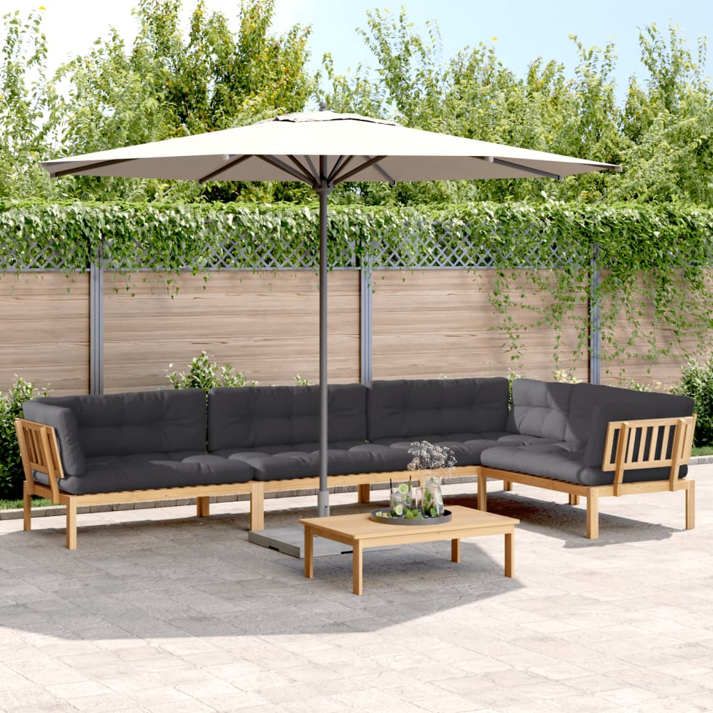 vidaXL 5 Piece Patio Pallet Sofa Set with Cushions Solid Wood Acacia