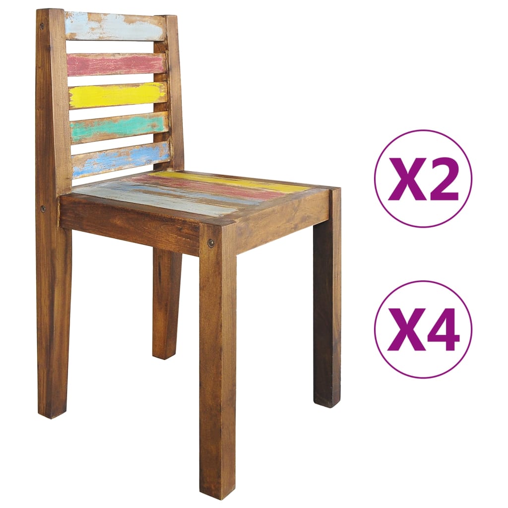 vidaXL Dining Chairs Accent Side Chair Reclaimed Wood Solid Reclaimed Wood